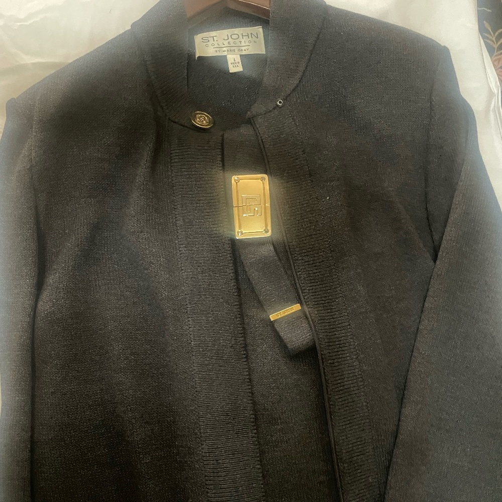 ST JOHN PANT SUIT CHARCOAL GRAY -   JACKET & PANTS